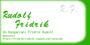 rudolf fridrik business card